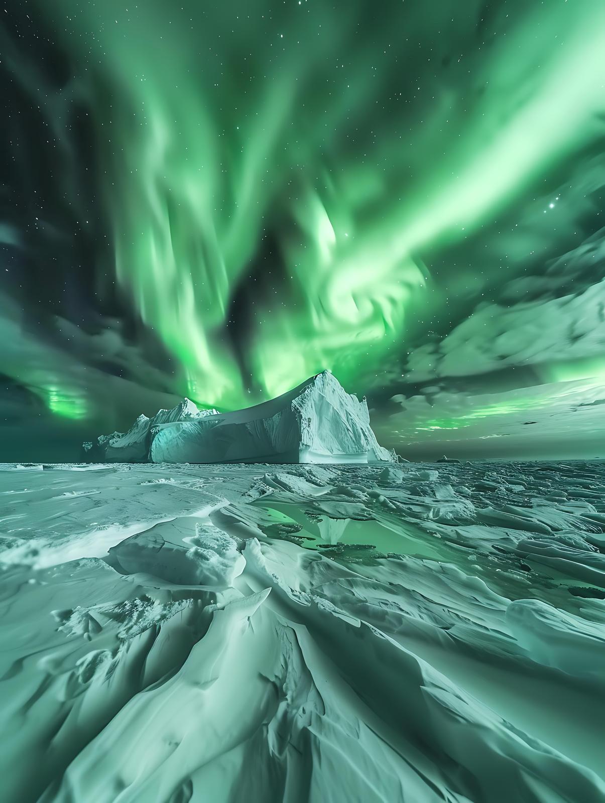 Aurora Borealis Iceberg Wall Art
