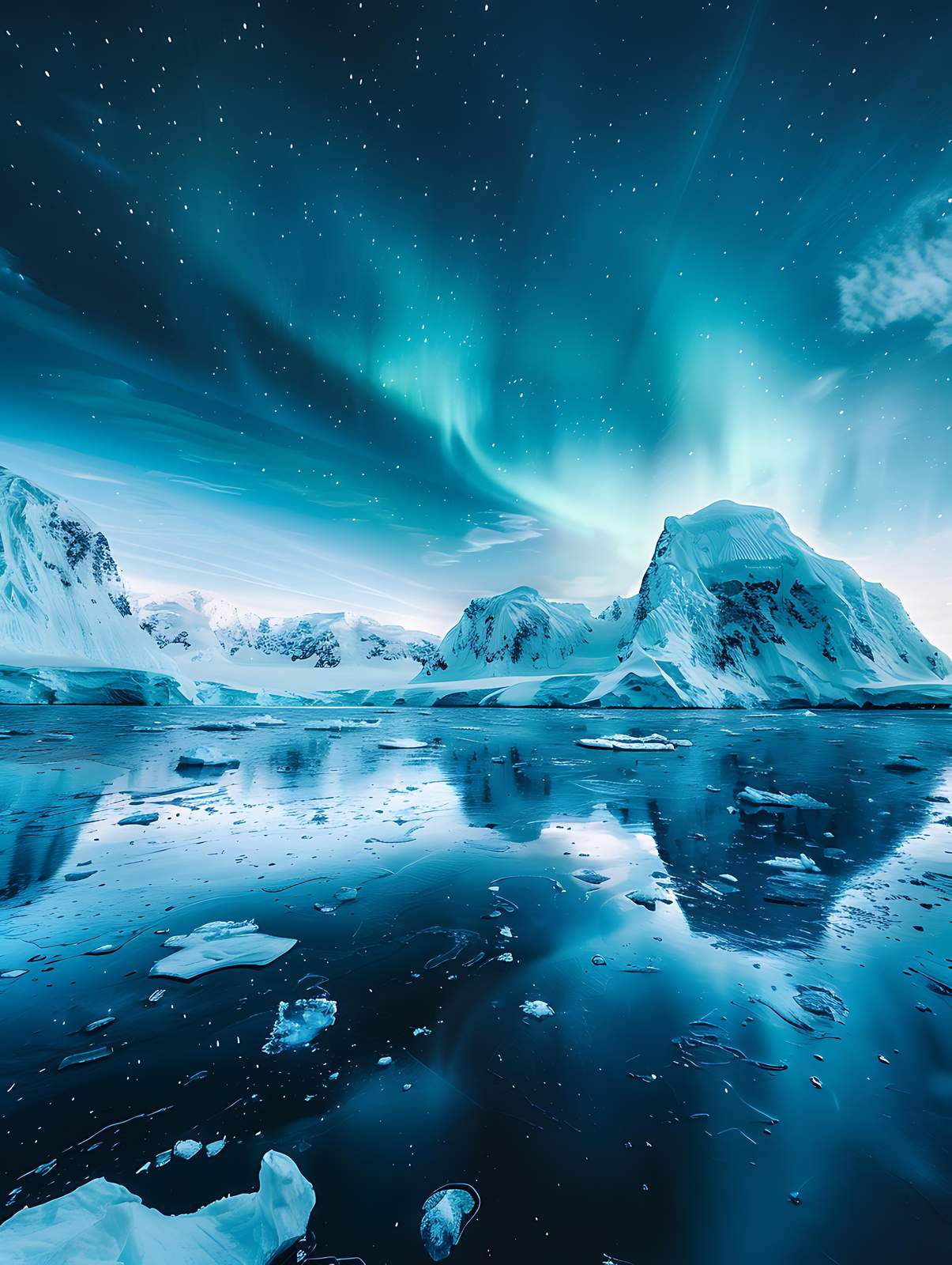 Aurora Borealis Arctic Landscape Wall Art