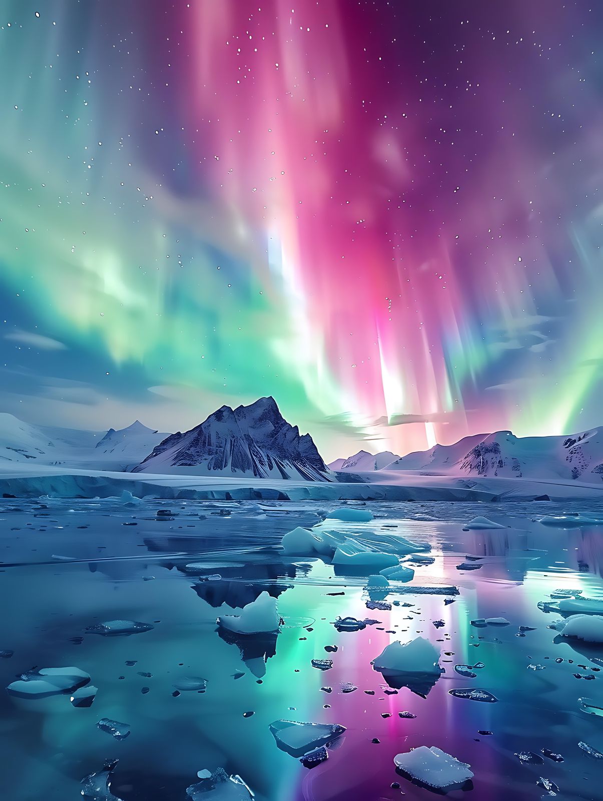 Aurora Borealis Arctic Ice Wall Art
