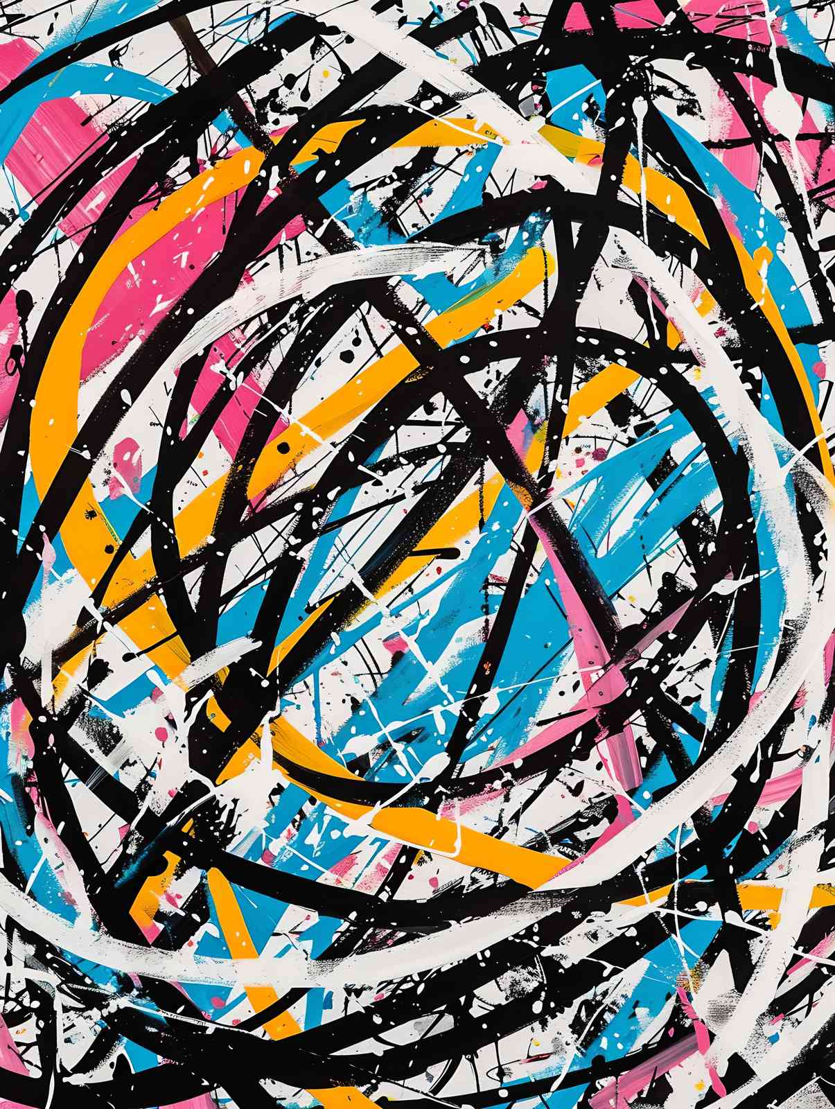 Vibrant Abstract Drip Paint Wall Art