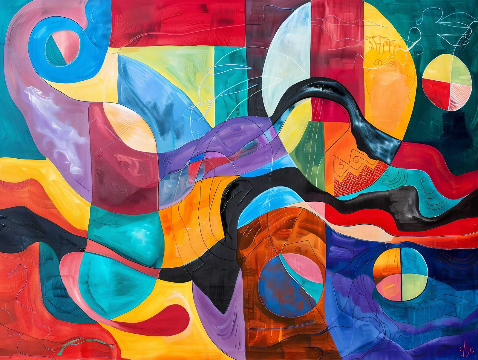 Vibrant Abstract Swirls Wall Art