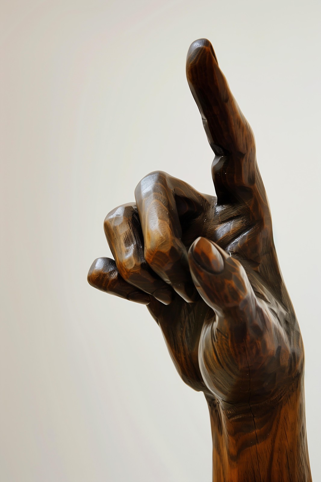 Wooden Hand Sculpture Wall Art - Rustic Decor