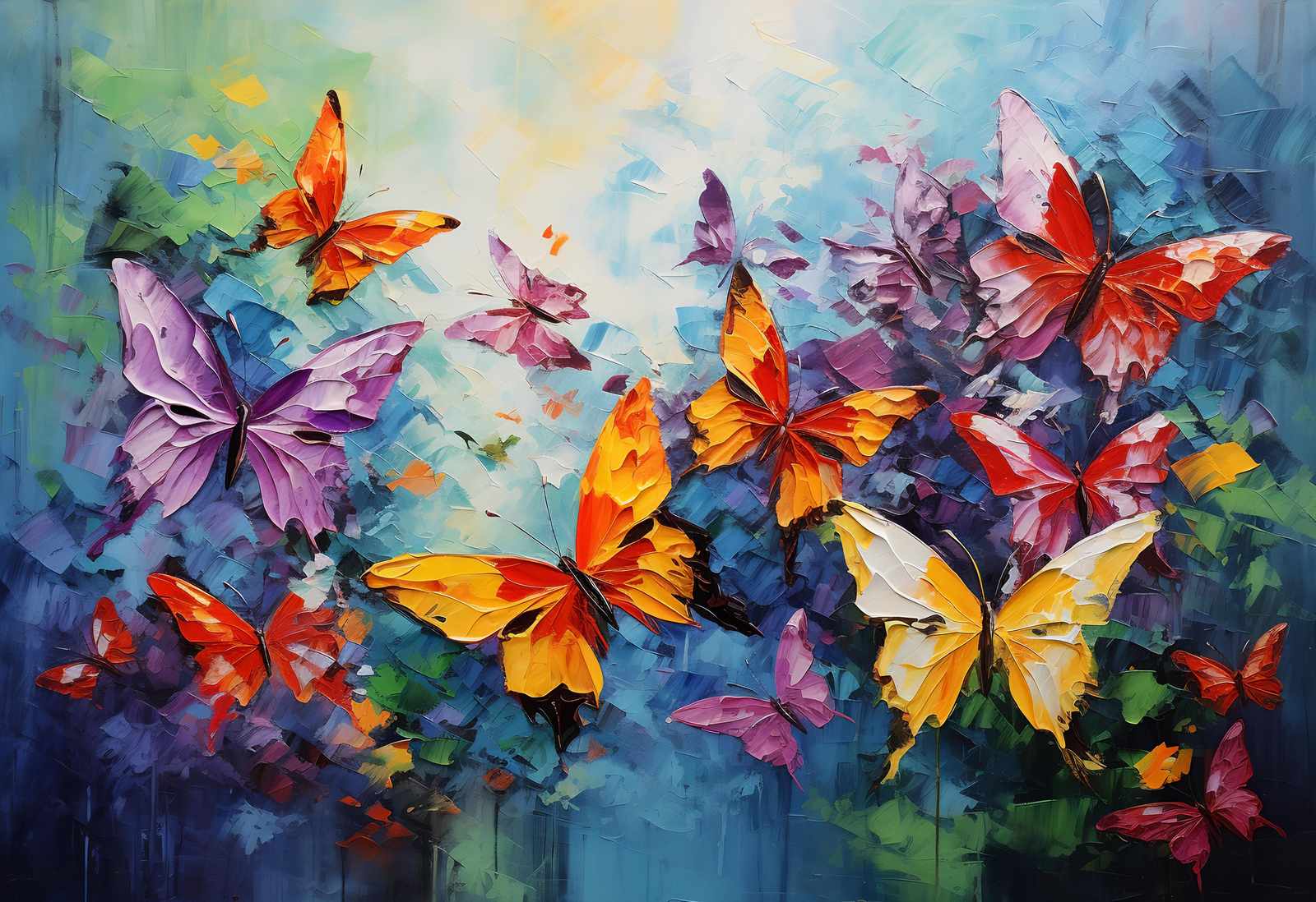 Vibrant Butterfly Garden Wall Art - Wall Art