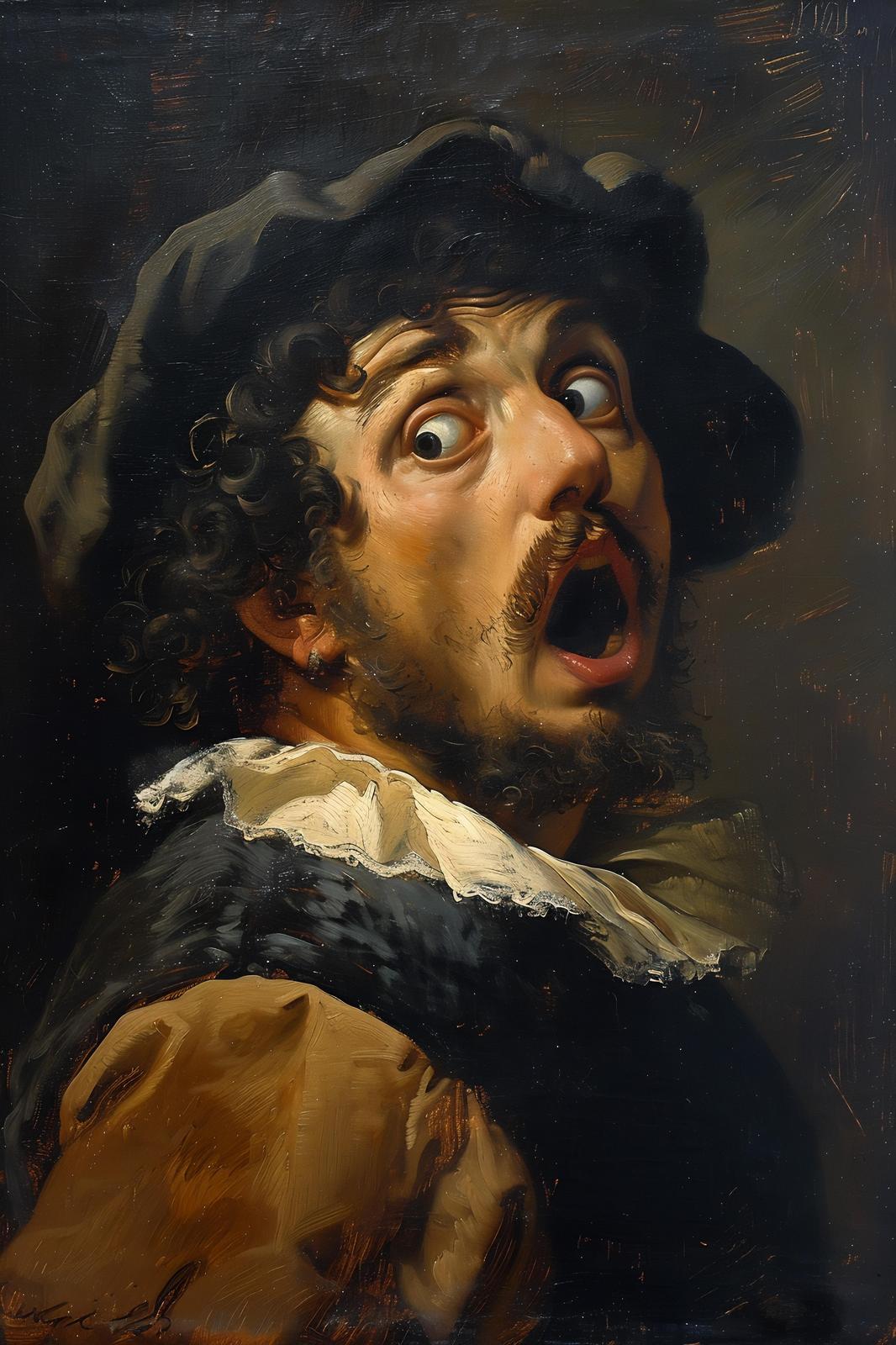 Dramatic Man's Face Artwork Wall Art