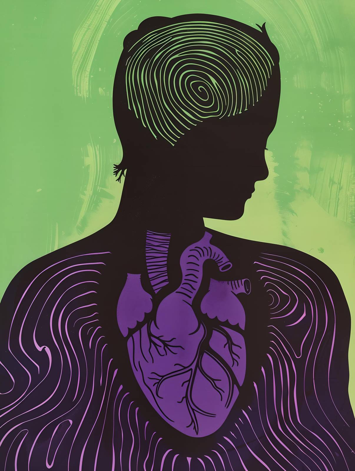 Mindful Heart Silhouette Wall Art