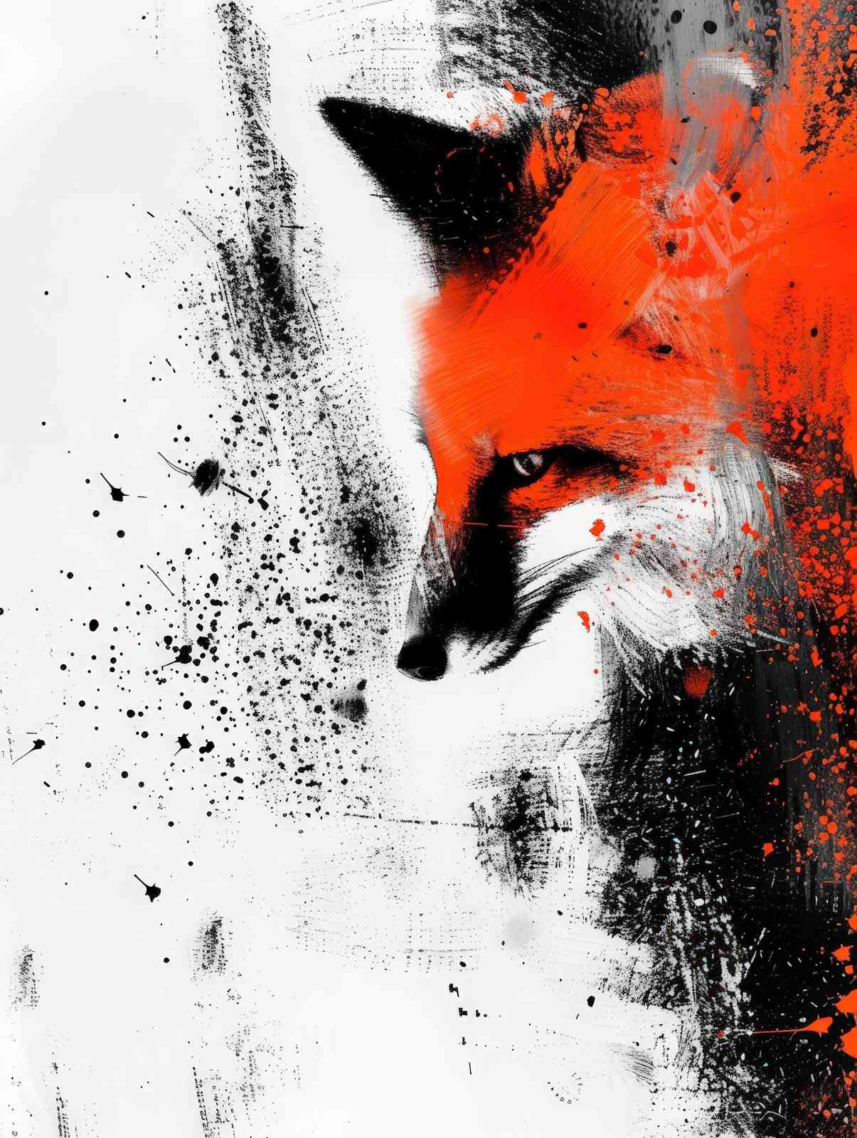 Bold Fox Abstract Art Wall Art - Modern Wall Decor