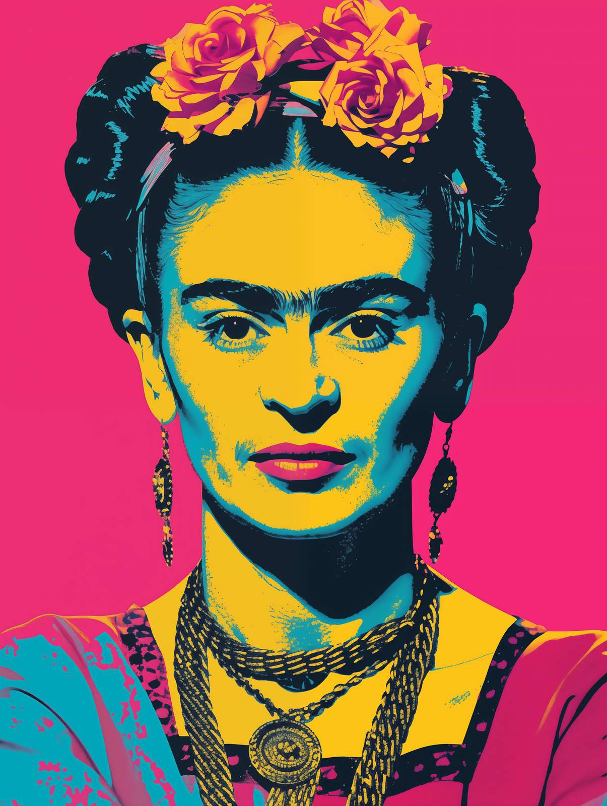 Vibrant Frida Kahlo Pop Art Wall Art