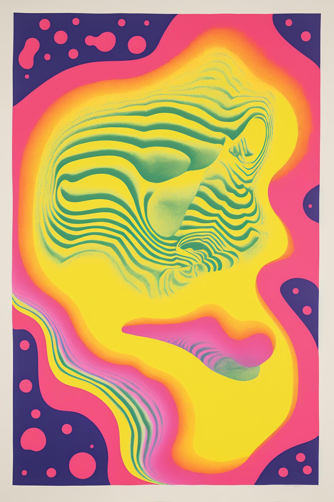 Psychedelic Retro Portrait Wall Art