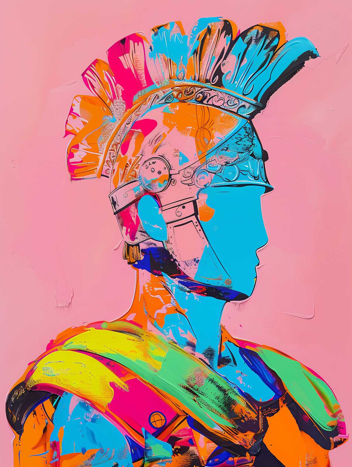 Vibrant Roman Warrior Pop Art Wall Art