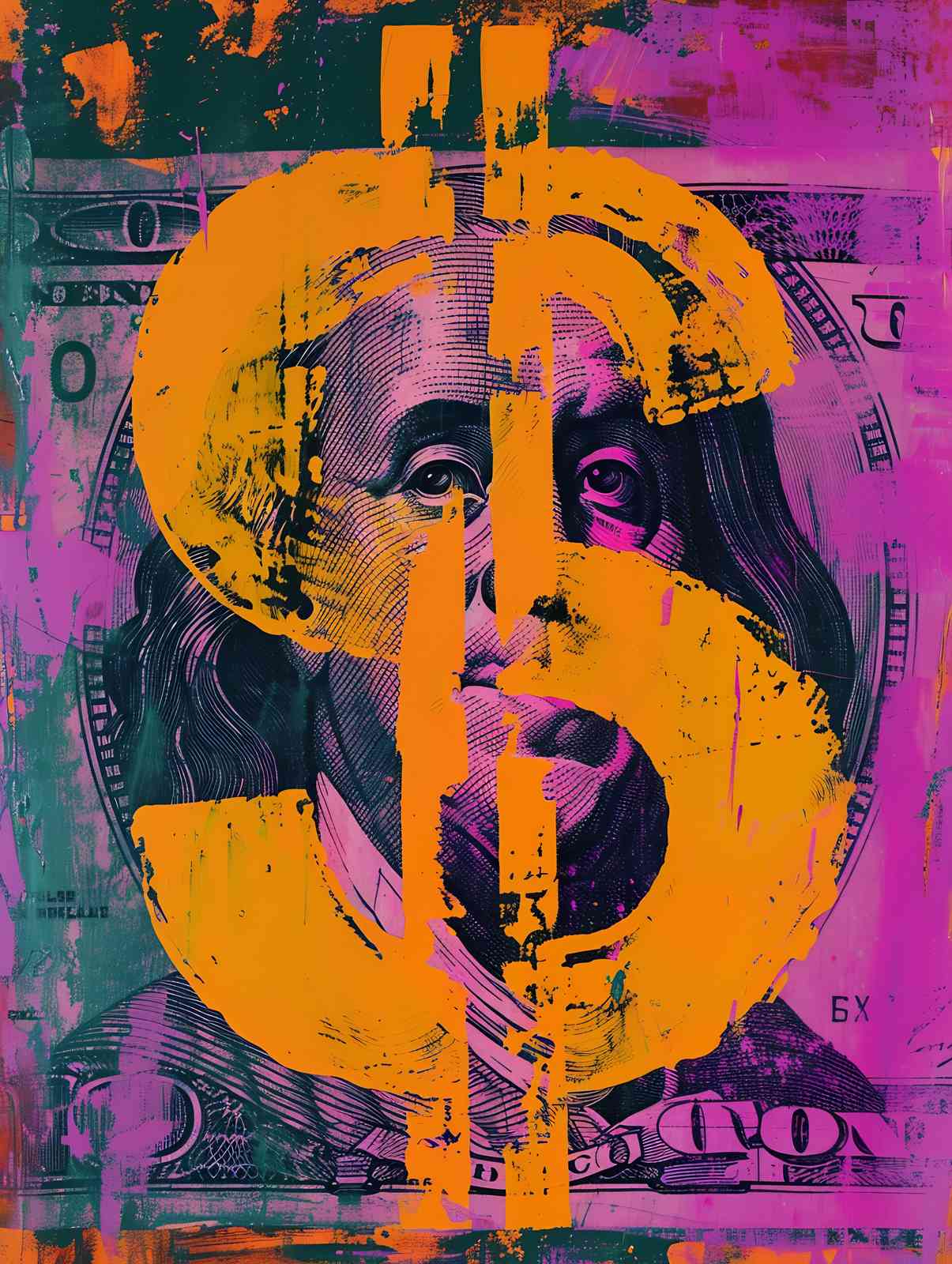Bold Dollar Sign Art Wall Art