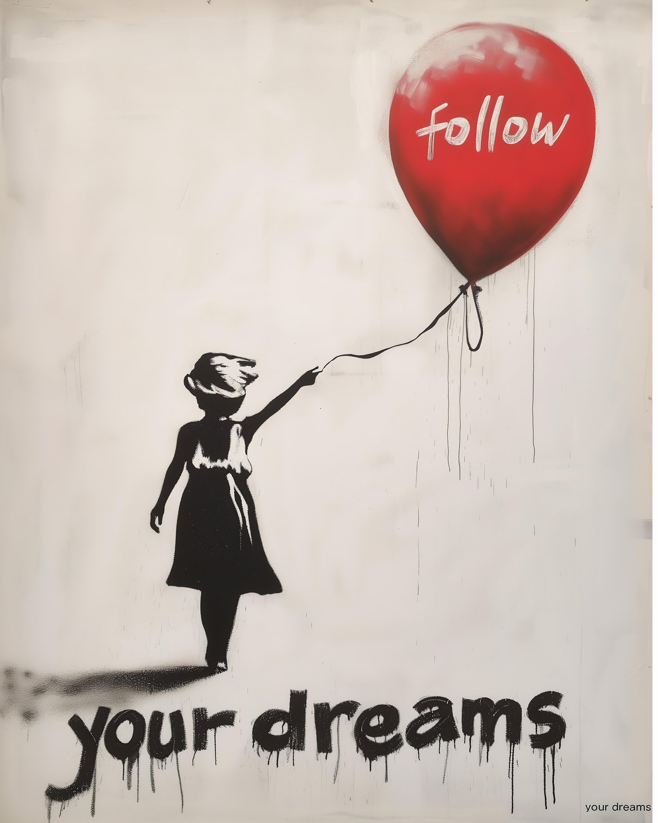 Girl & Balloon "Follow Your Dreams" Wall Art