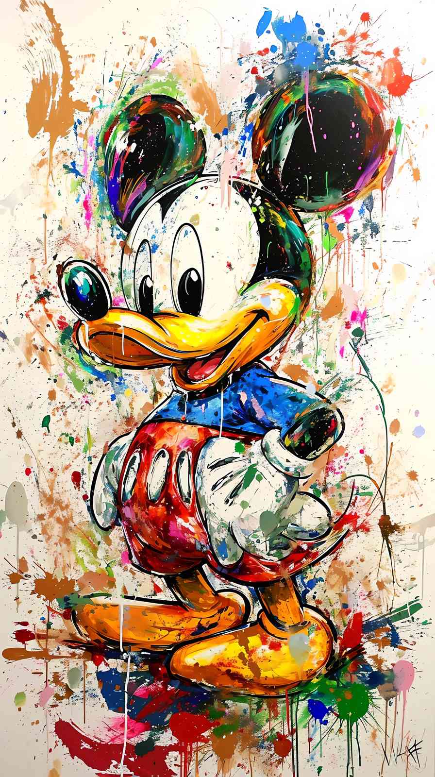 Vibrant Splash Mickey Mouse Wall Art Wall Art