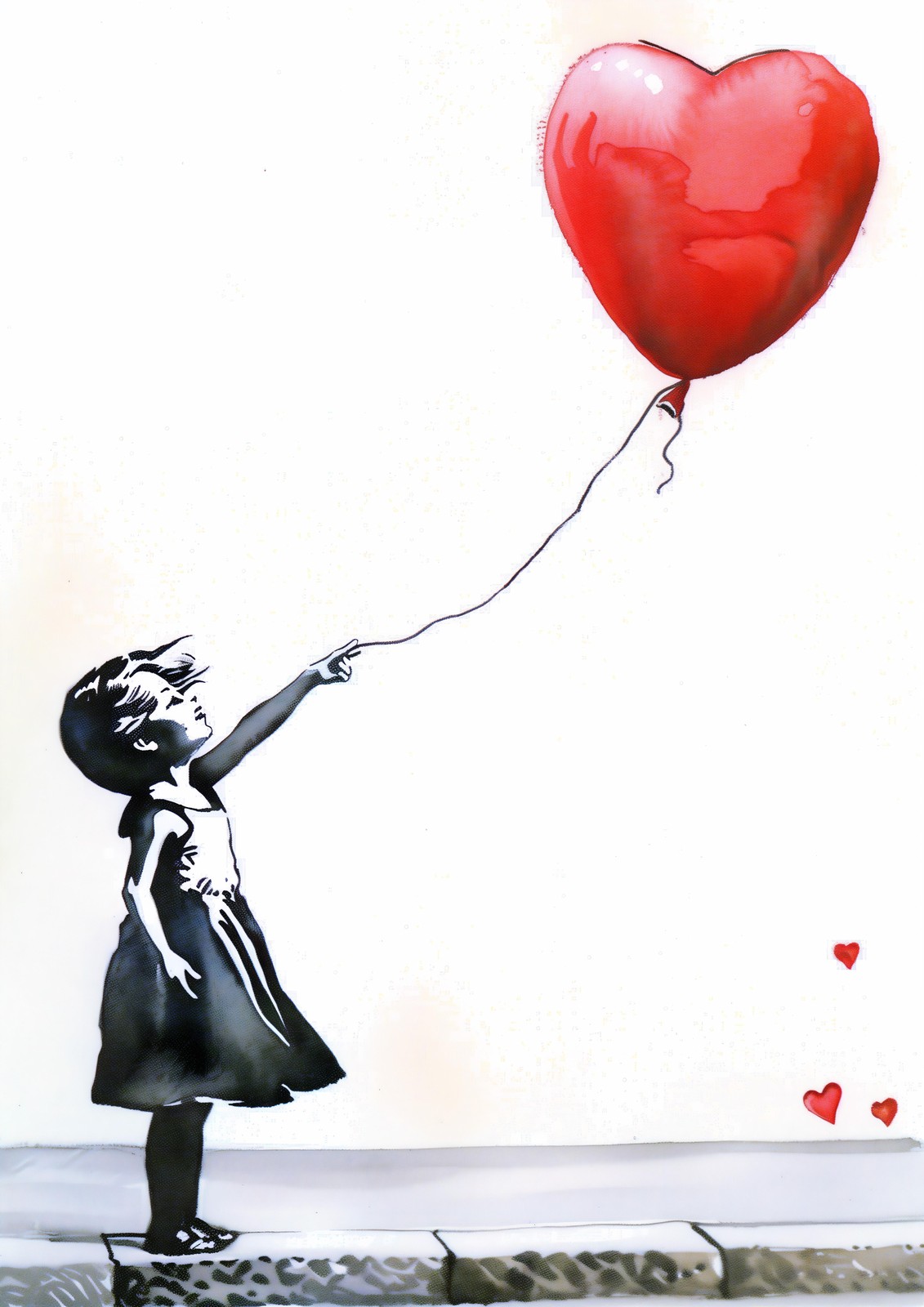 Girl With Heart Balloon Wall Art