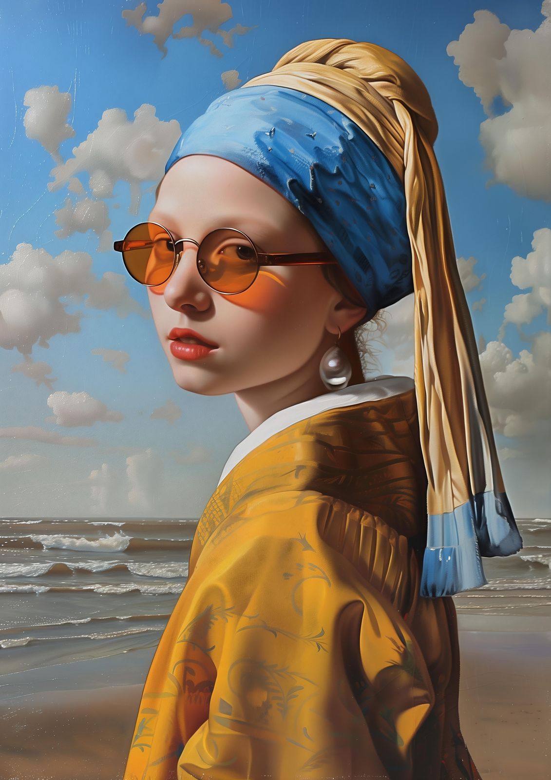 Modern Vermeer "Girl with Sunglasses" Wall Art