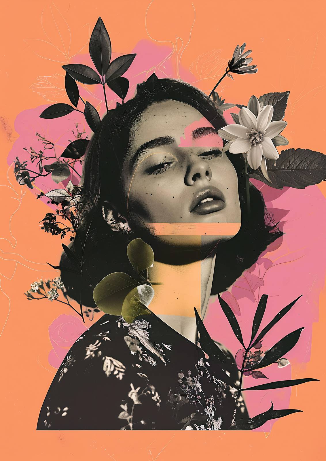 Floral Goddess Portrait Wall Art