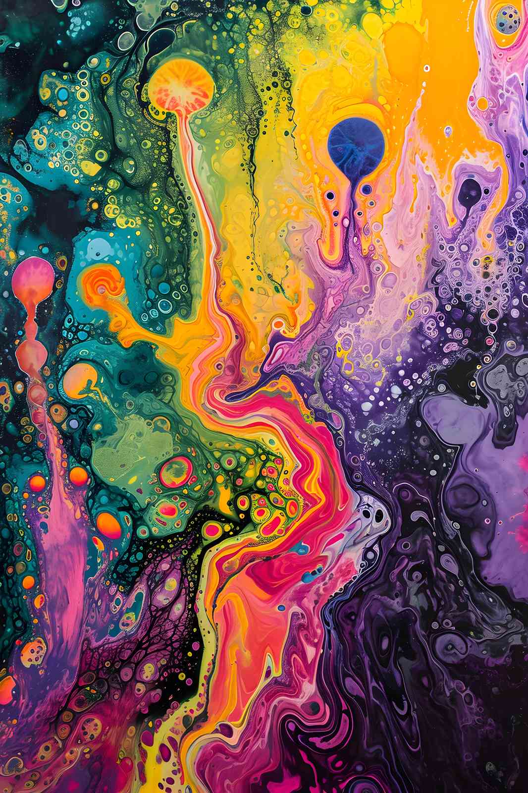 Vibrant Abstract Fluid Art Wall Art