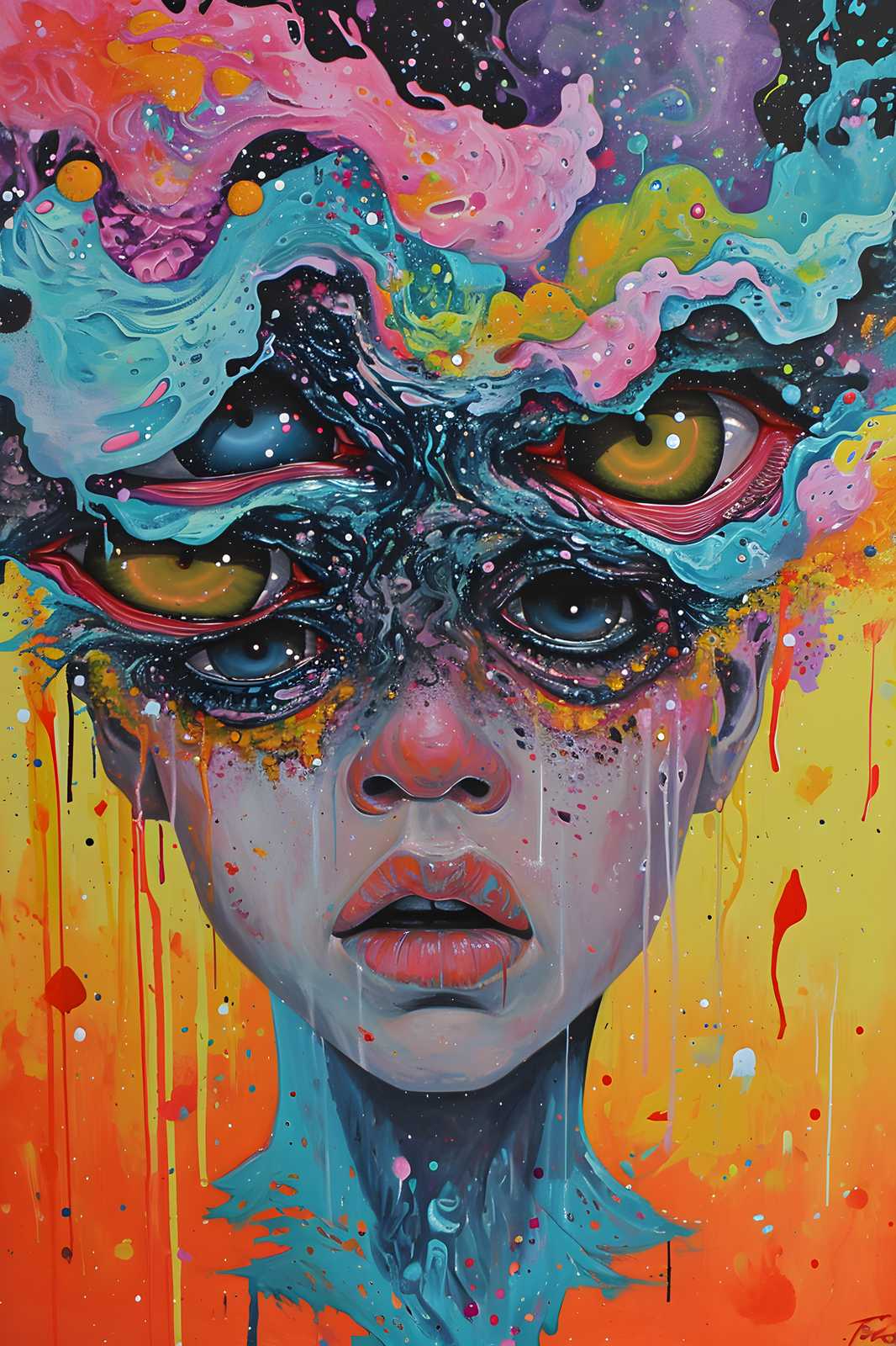 Surreal Eyes Abstract Face Wall Art