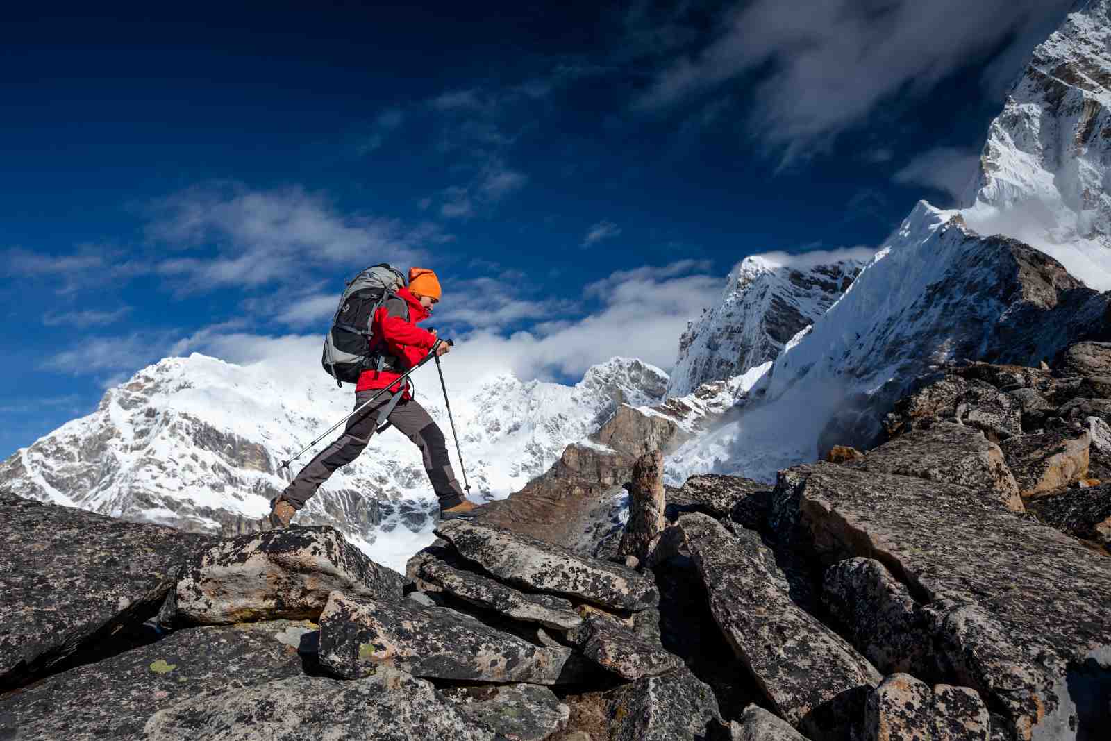 Epic Mountain Trekker Red Jacket Wall Art