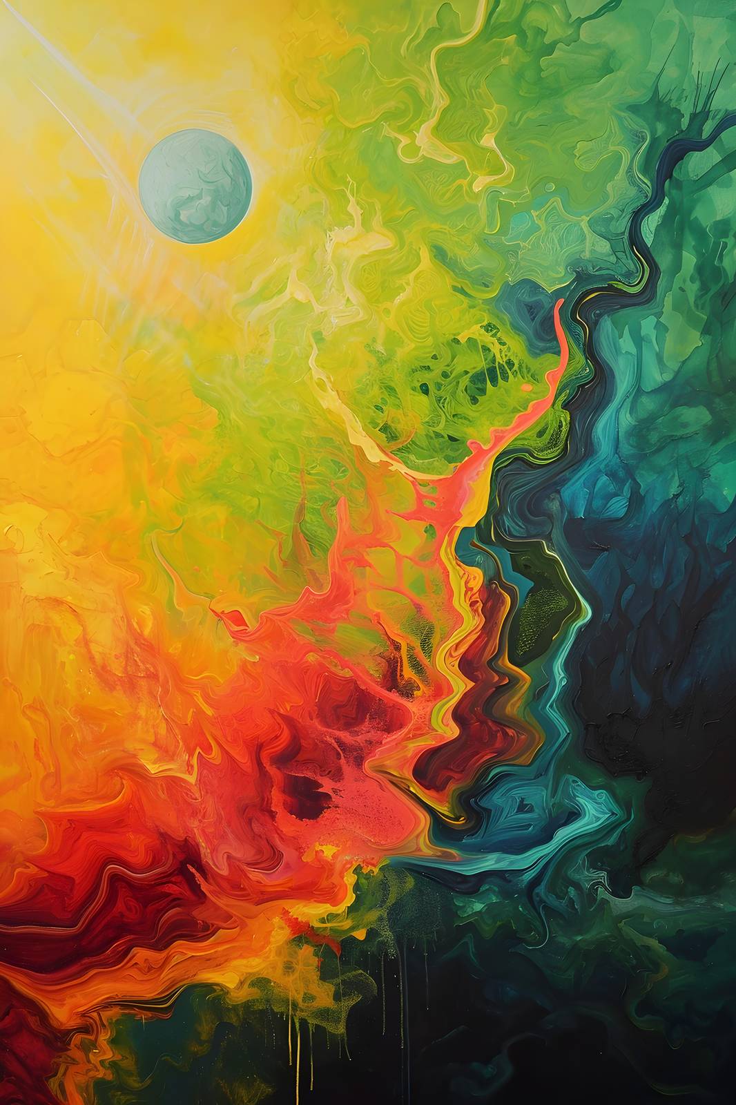 Vibrant Cosmic Swirl Abstract Wall Art