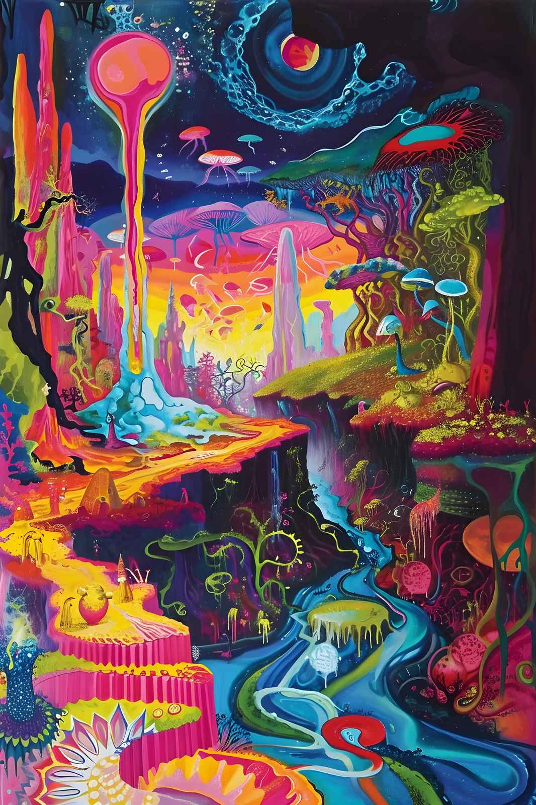Surreal Psychedelic Landscape Wall Art