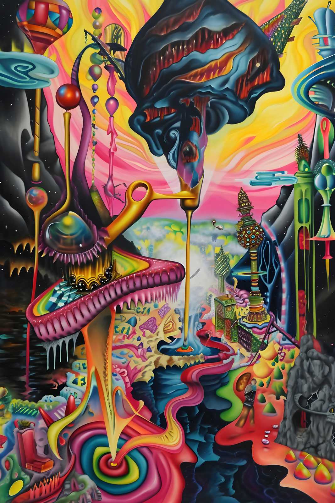 Surreal Dreamscape Psychedelic Wall Art
