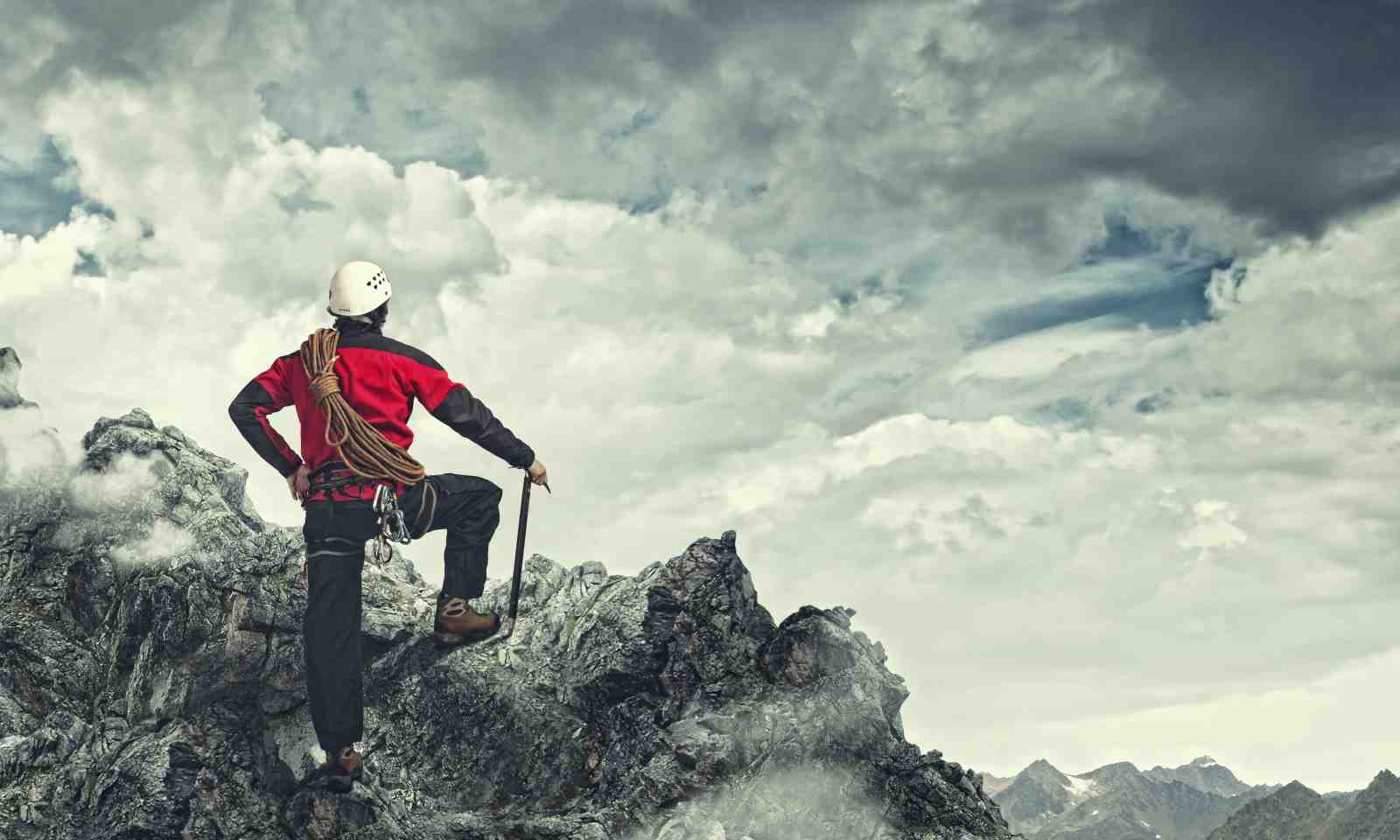 Conquer Your Goals: Mountain Climber Wall Art