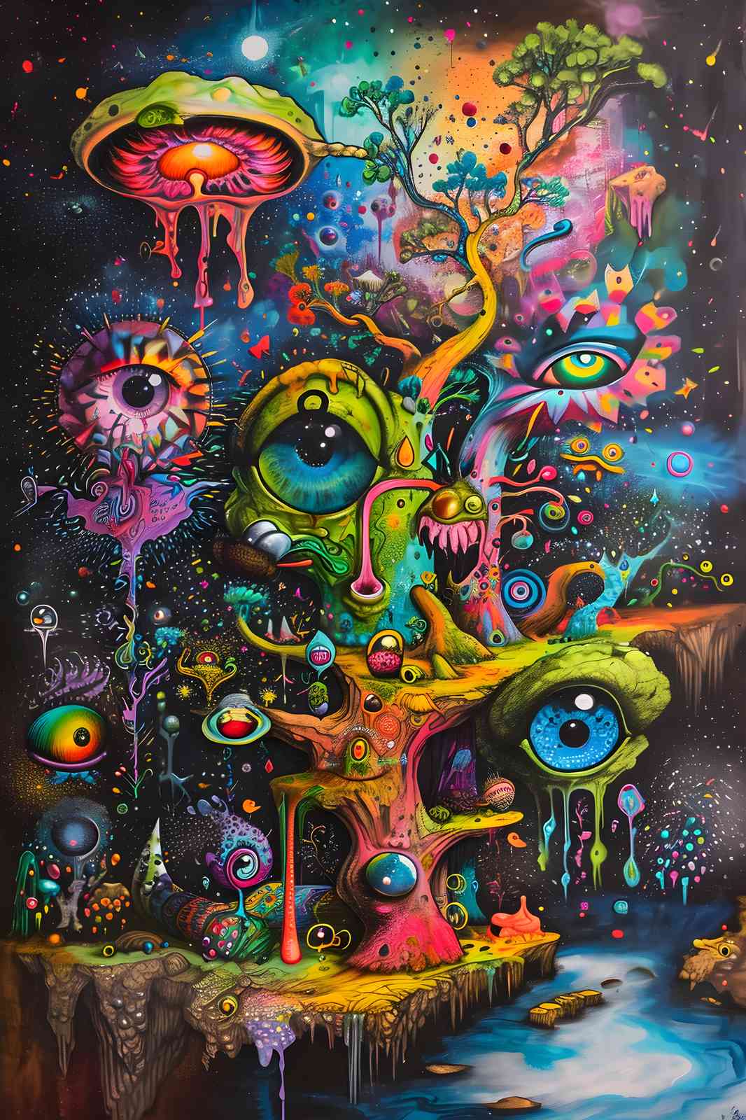 Psychedelic Cosmic Vision Wall Art