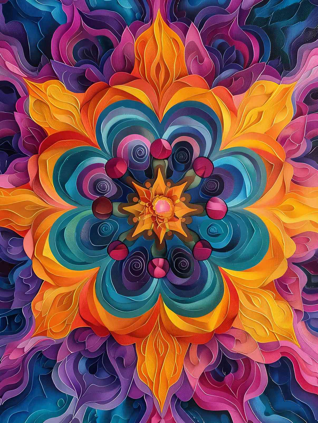 Vibrant Mandala & Boho Floral Wall Art