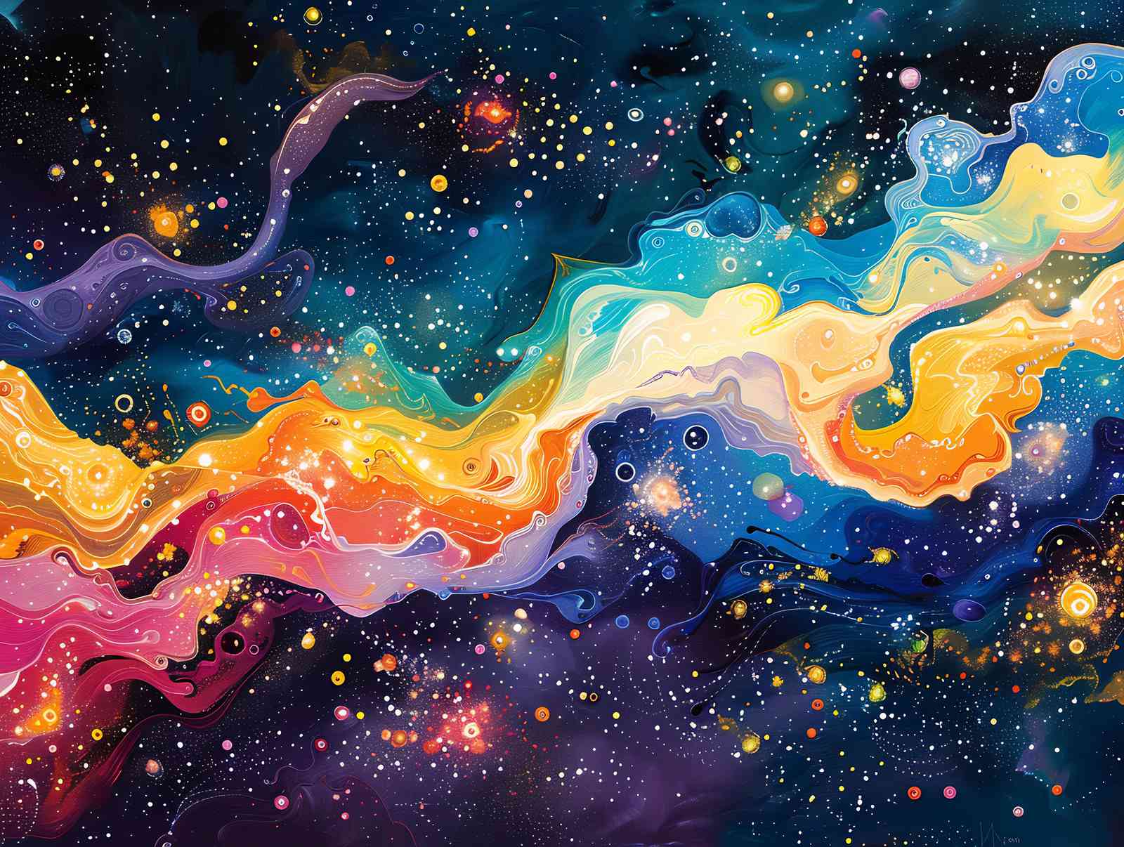 Abstract Cosmic Nebula Wall Art