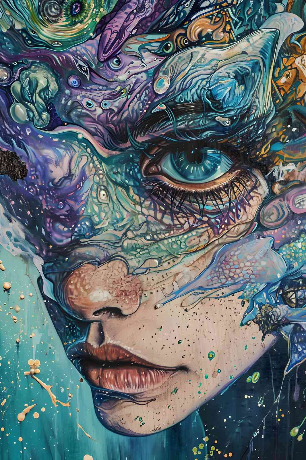 Surreal Dreamscape Face Wall Art