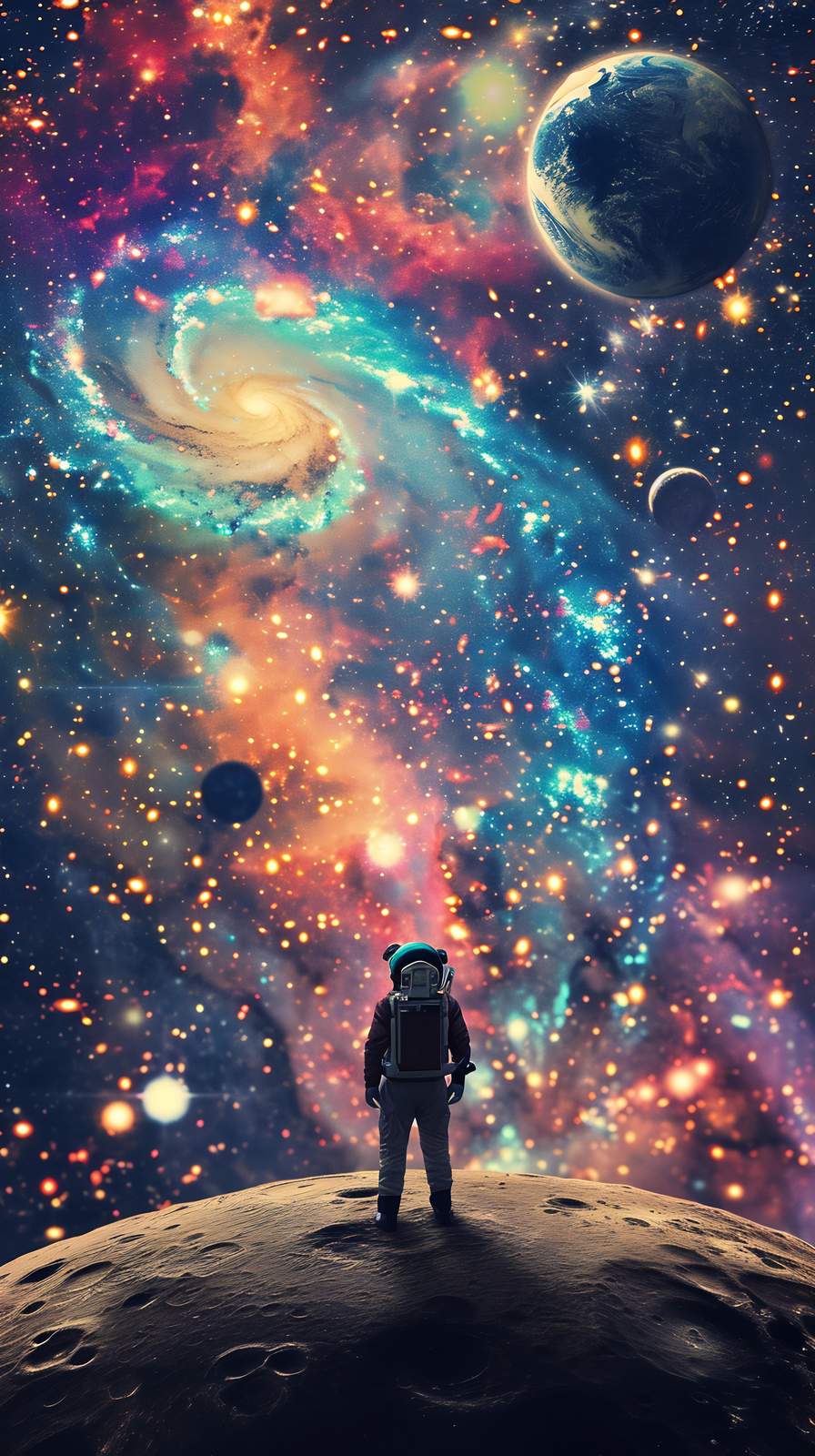 Astronaut Galaxy View Wall Art