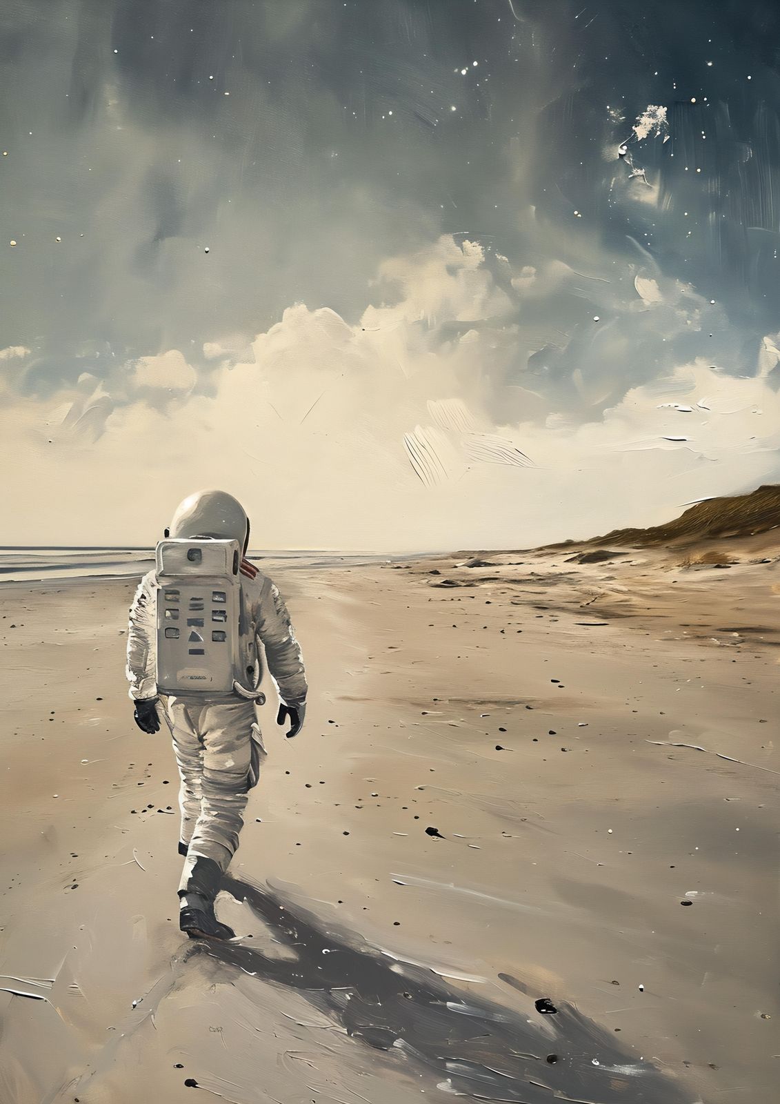 Astronaut Beach Walk Wall Art