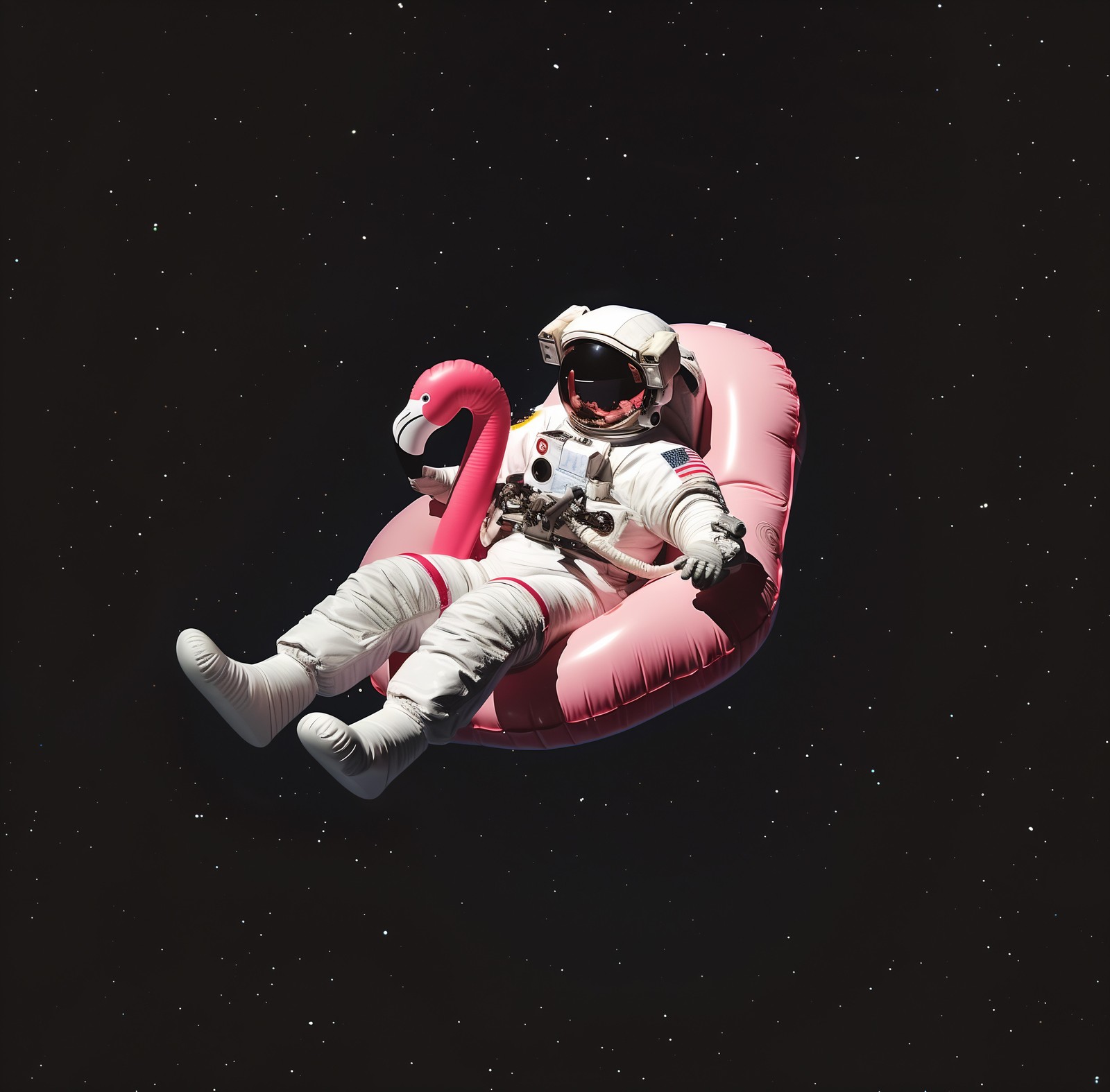 Astronaut Flamingo Float Space Wall Art
