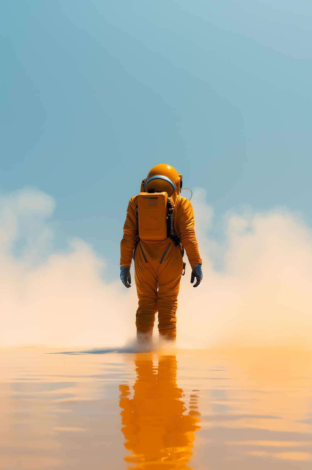 Astronaut Explorer Yellow Spacesuit Wall Art