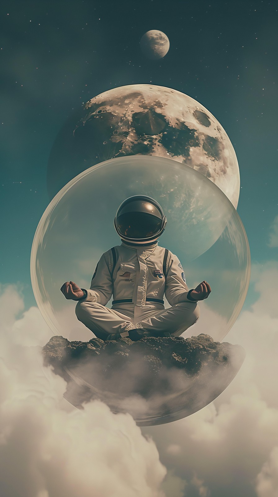 Zen Astronaut in Space Wall Art