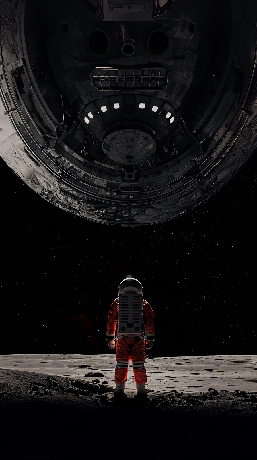 Astronaut Meets Giant Spaceship Wall Art