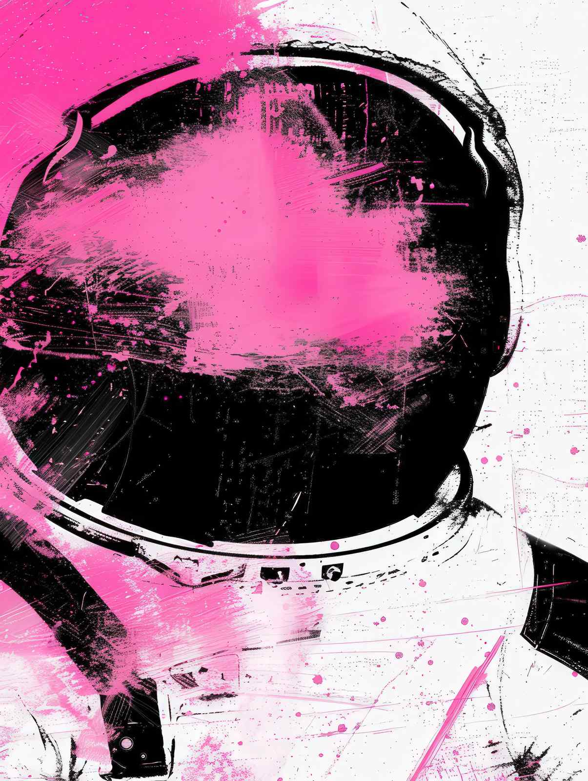 Vibrant Astronaut Graffiti Wall Art