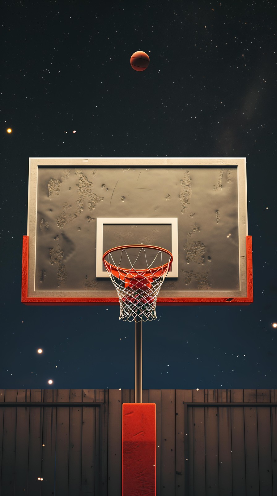 Basketball Under Stars Wall Art