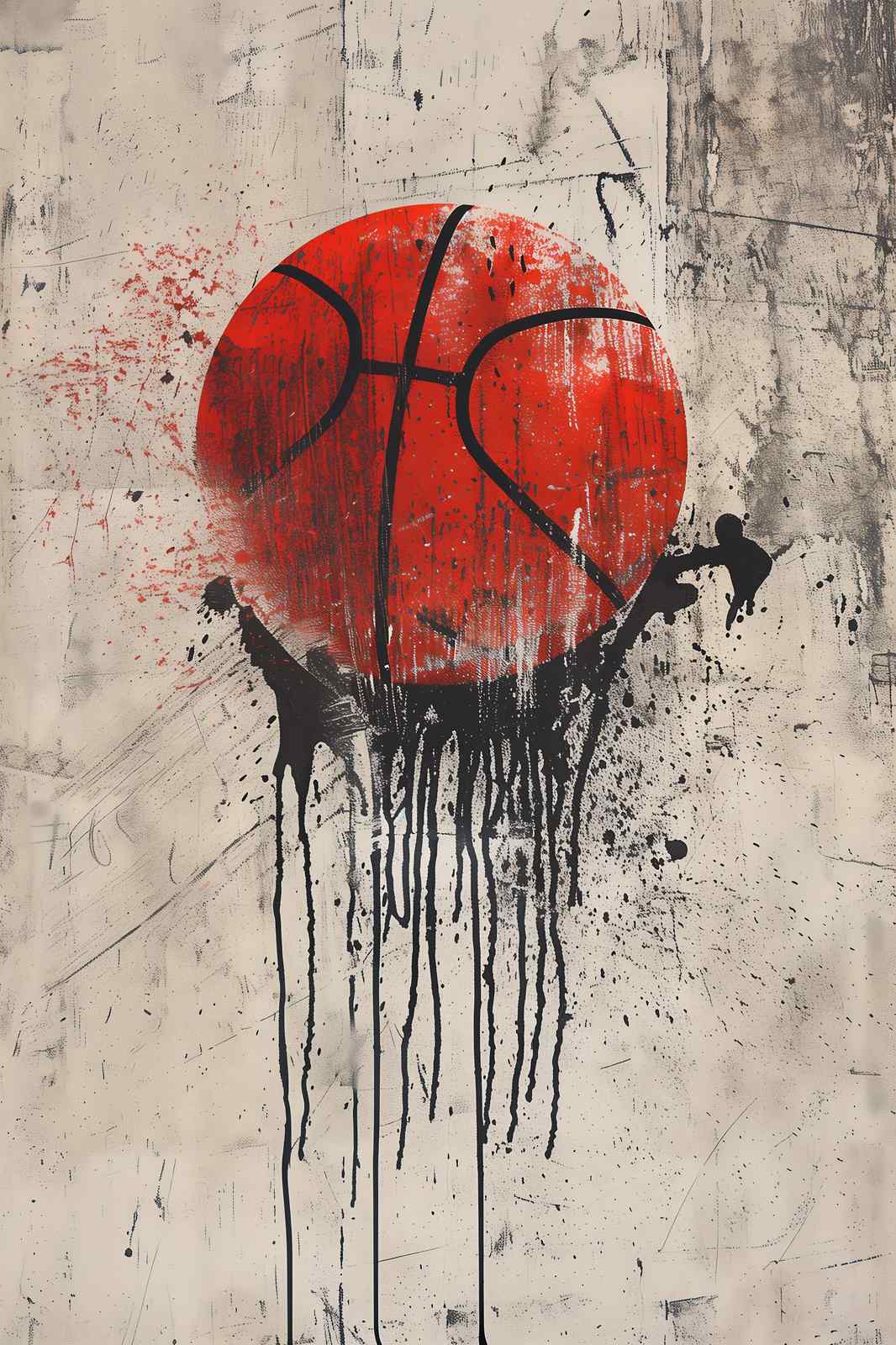 Abstract Drip Basketball Wall Art