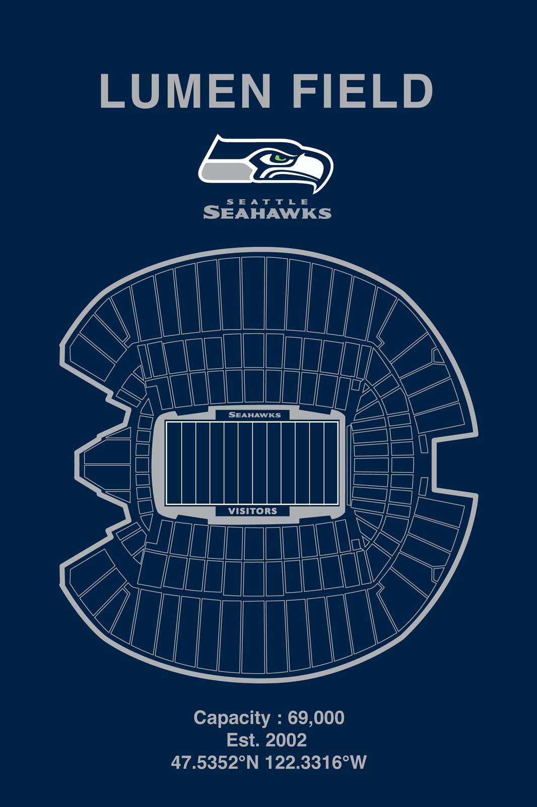Lumen Field Seattle Seahawks Stadium Art Wall Art