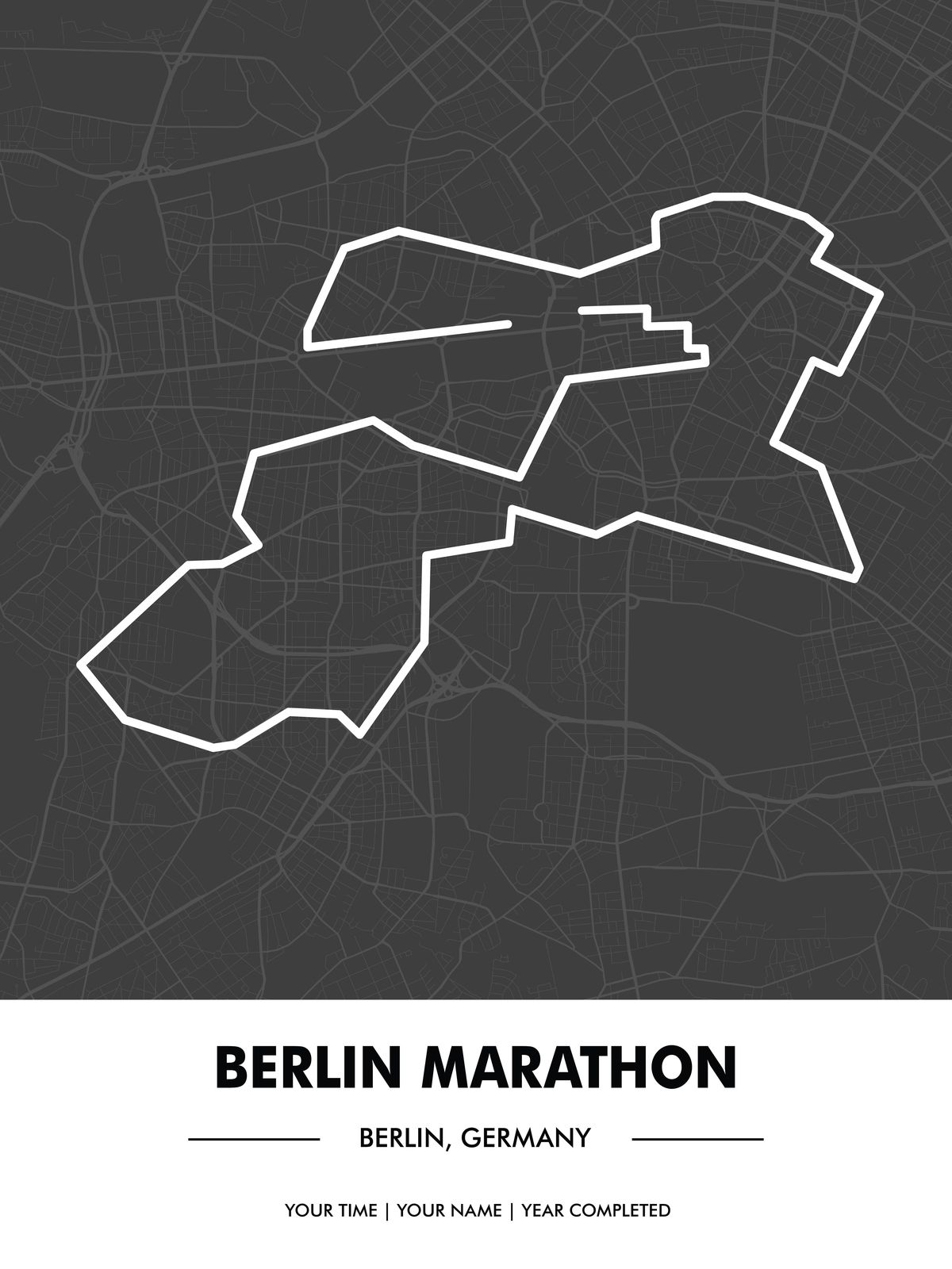 Berlin Marathon Route Art Wall Art