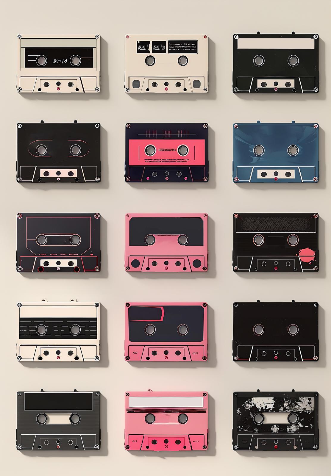 Retro Cassette Tape Wall Art Wall Art