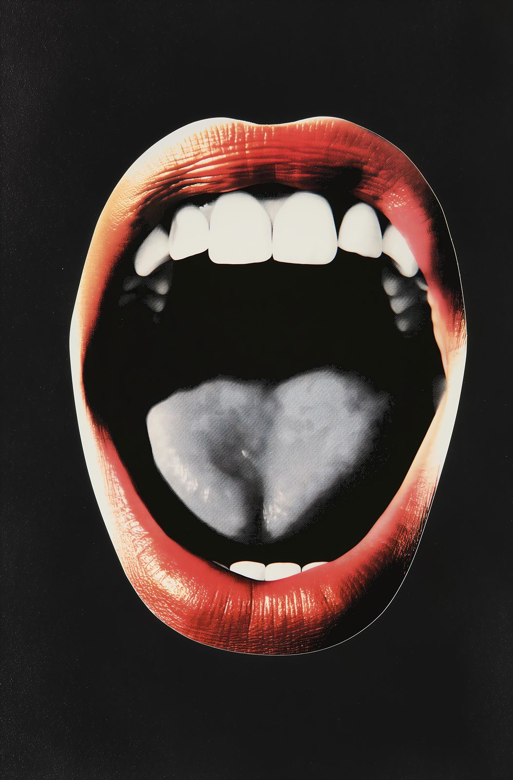 Bold Red Lips Open Mouth Wall Art