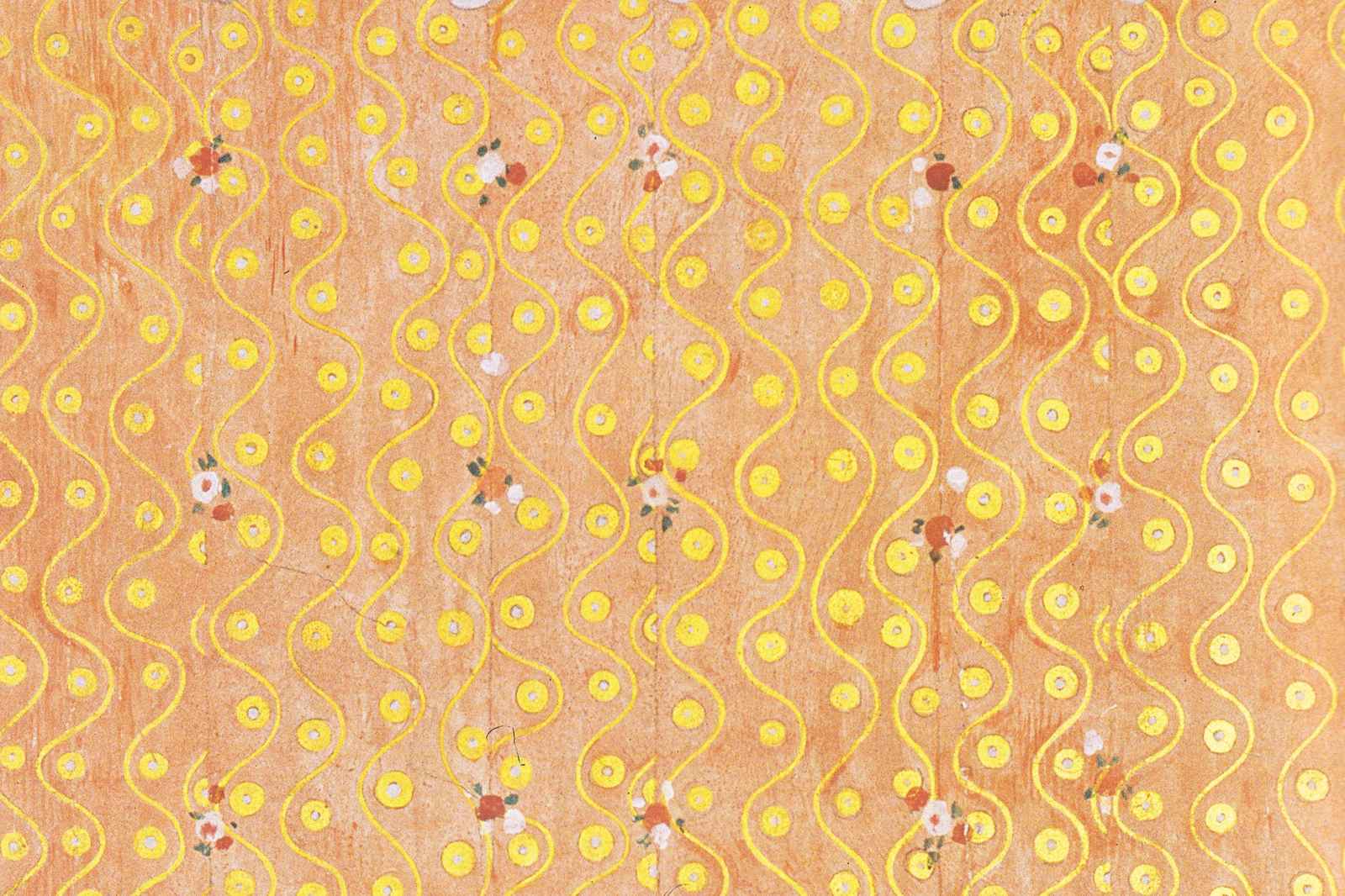 Golden Floral Swirls & Dots Wall Art