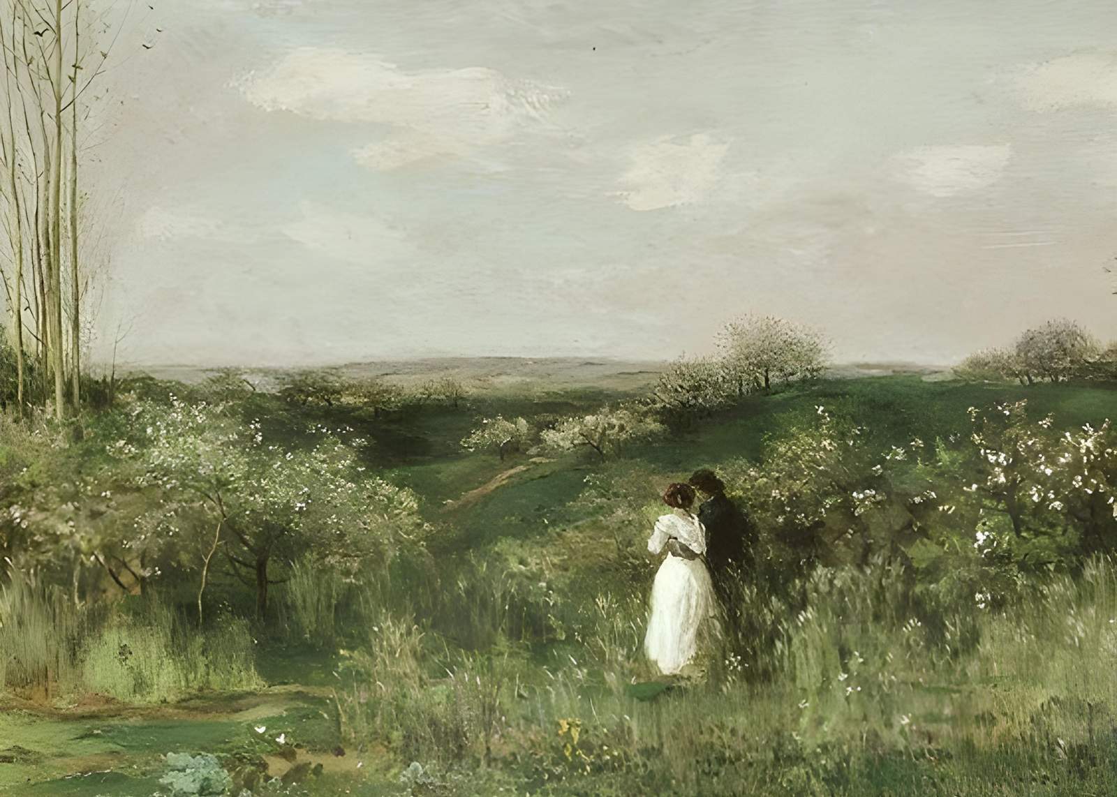 Romantic Embrace Landscape Wall Art