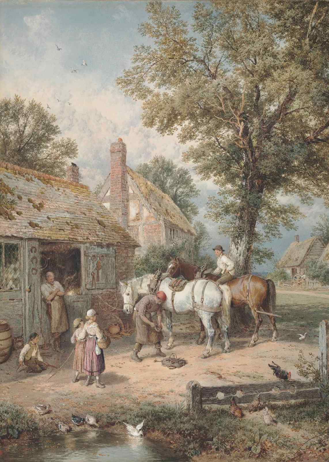 Rural Countryside Horse Shoeing Wall Art