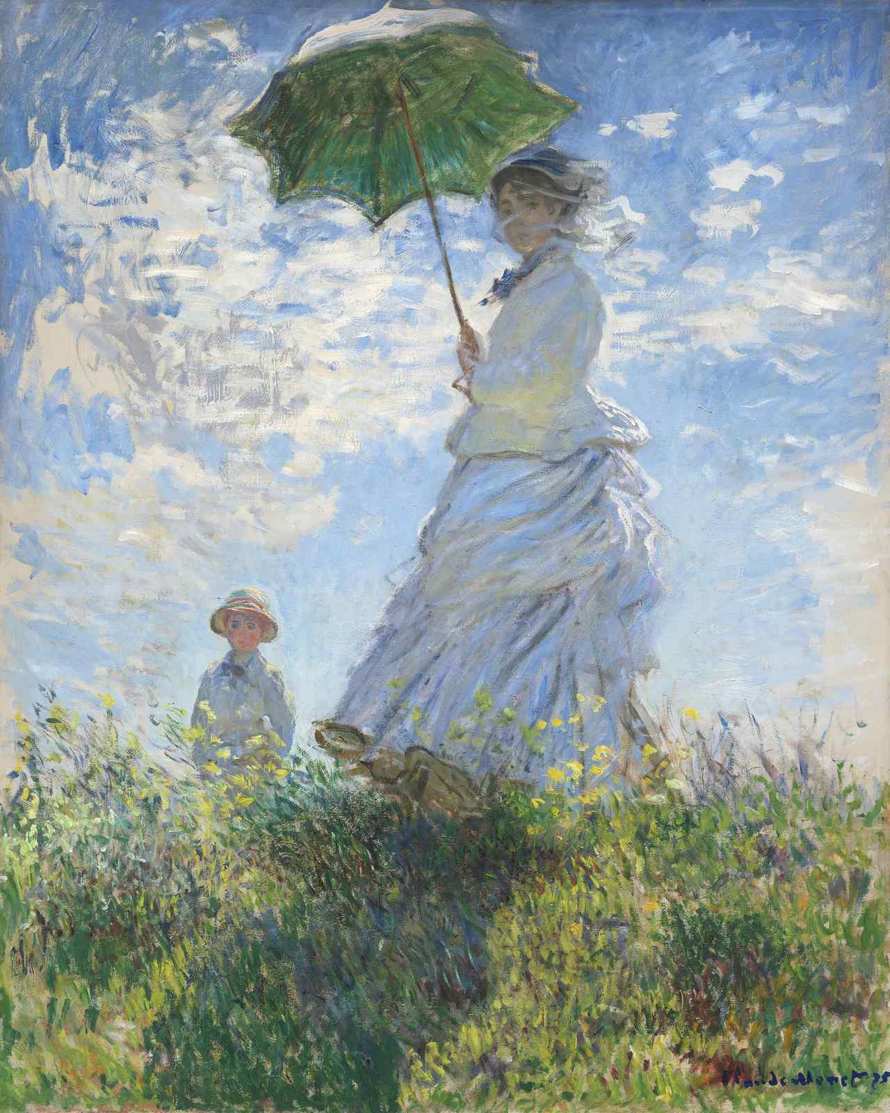 Impressionist Woman with Umbrella Wall Art