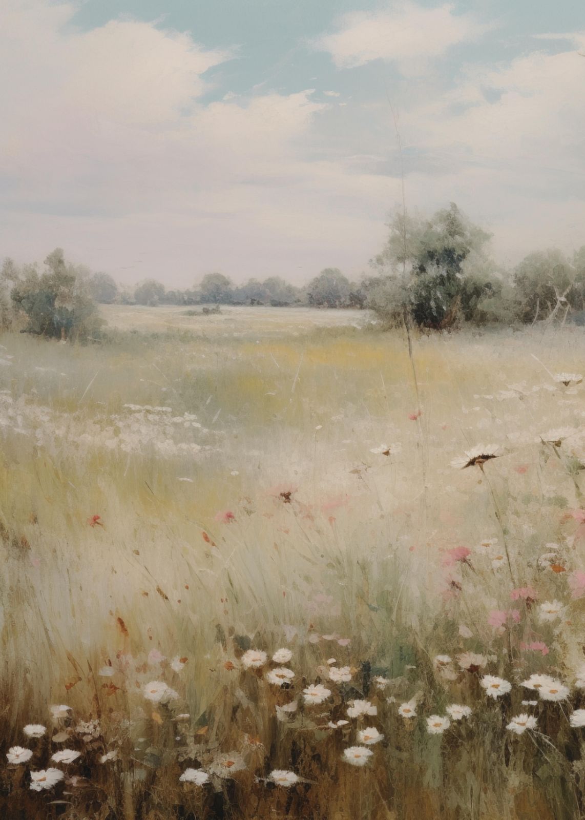 Tranquil Meadow Wildflowers Wall Art