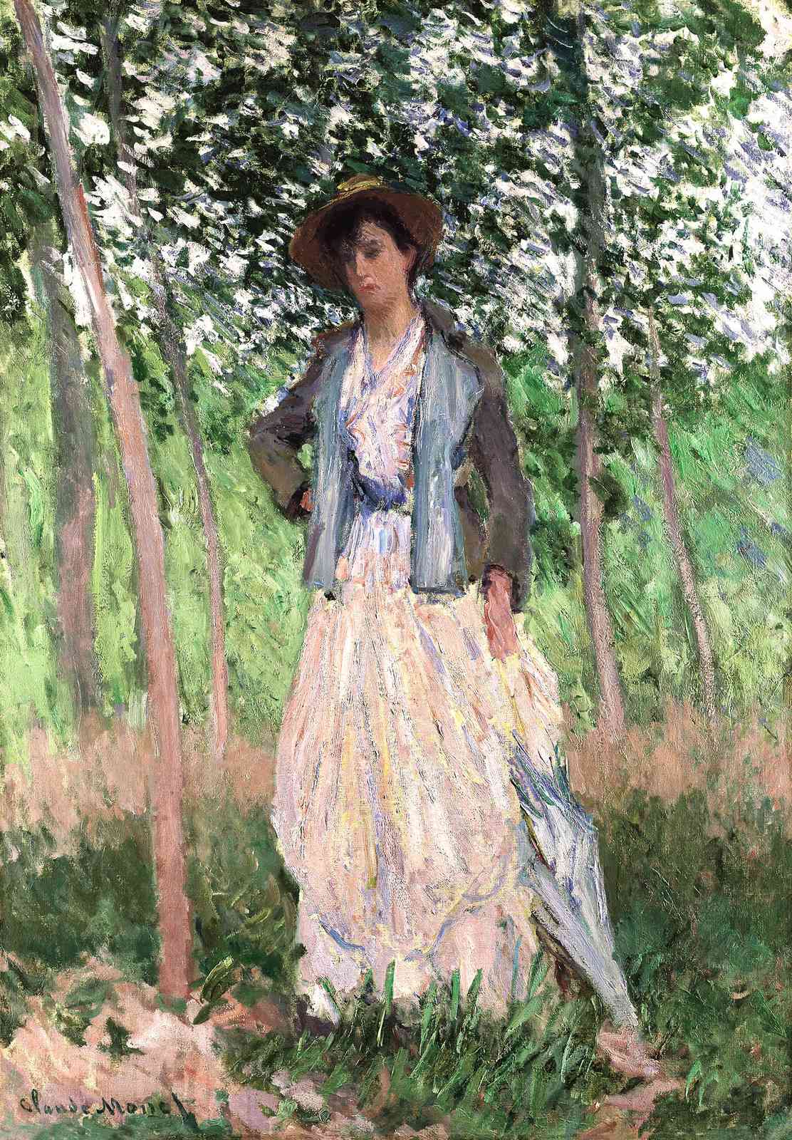 Impressionist Woman in Garden Wall Art