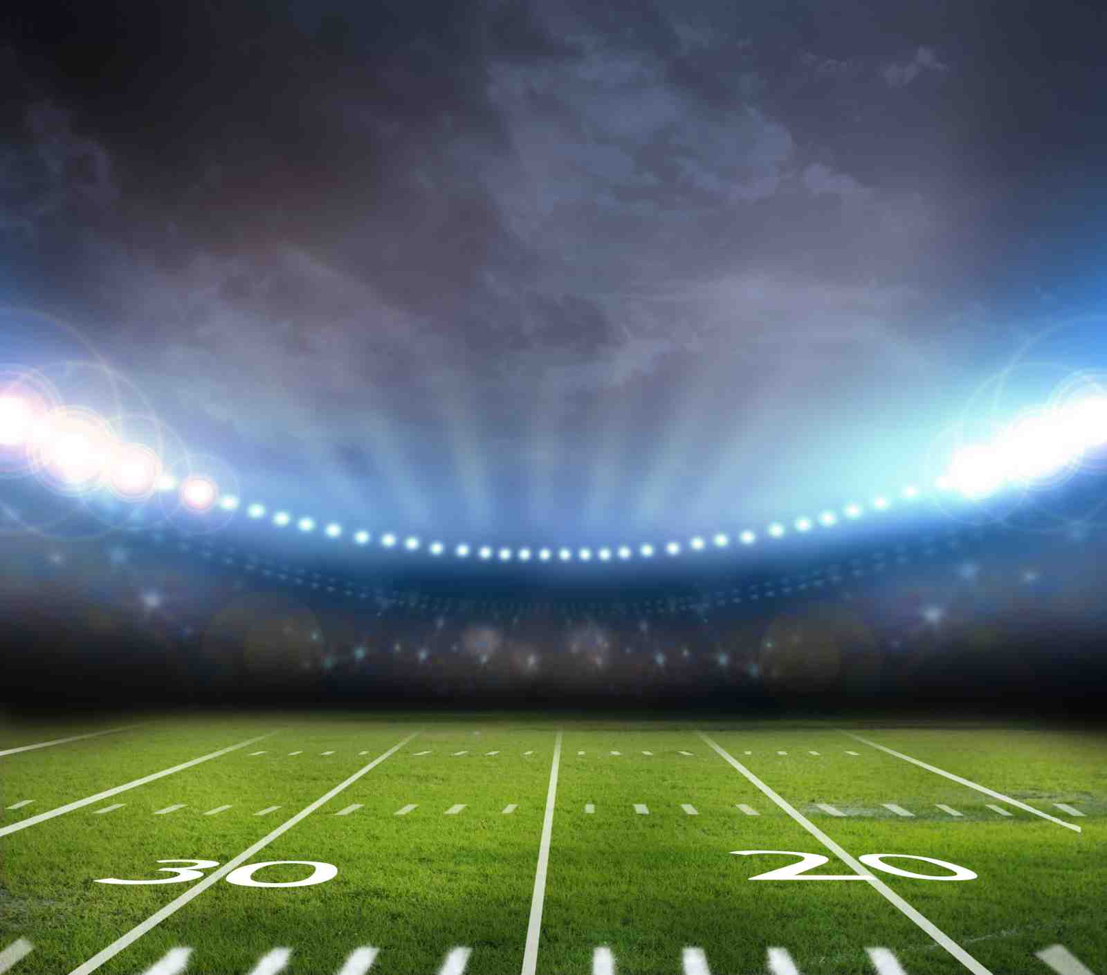 Football Stadium Lights on Field Wall Art